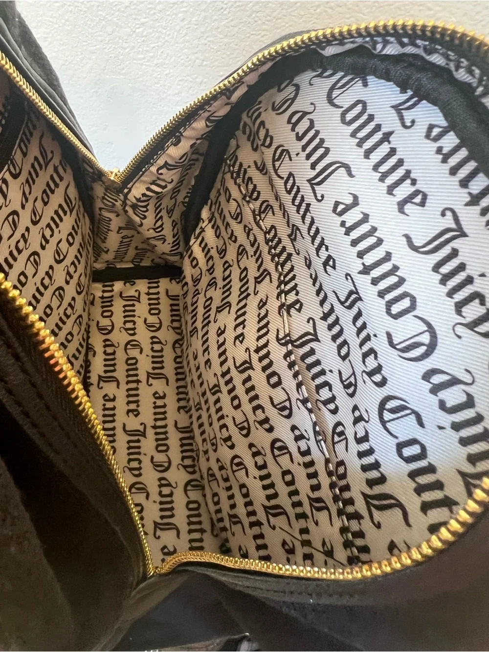 Juicy Couture Liquorice Big Spender Velour Backpack